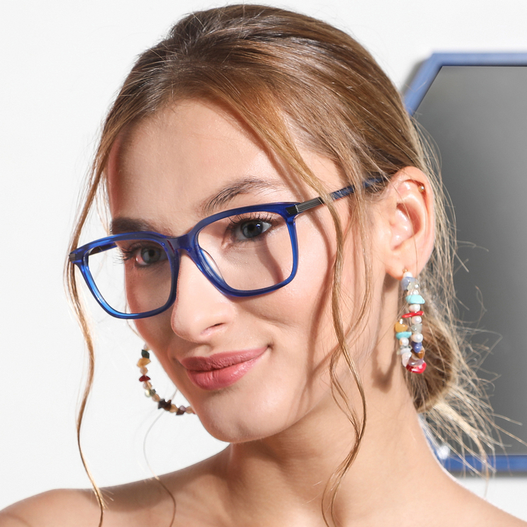 Vincent Chase Online Blue Transparent Full Rim Square right side