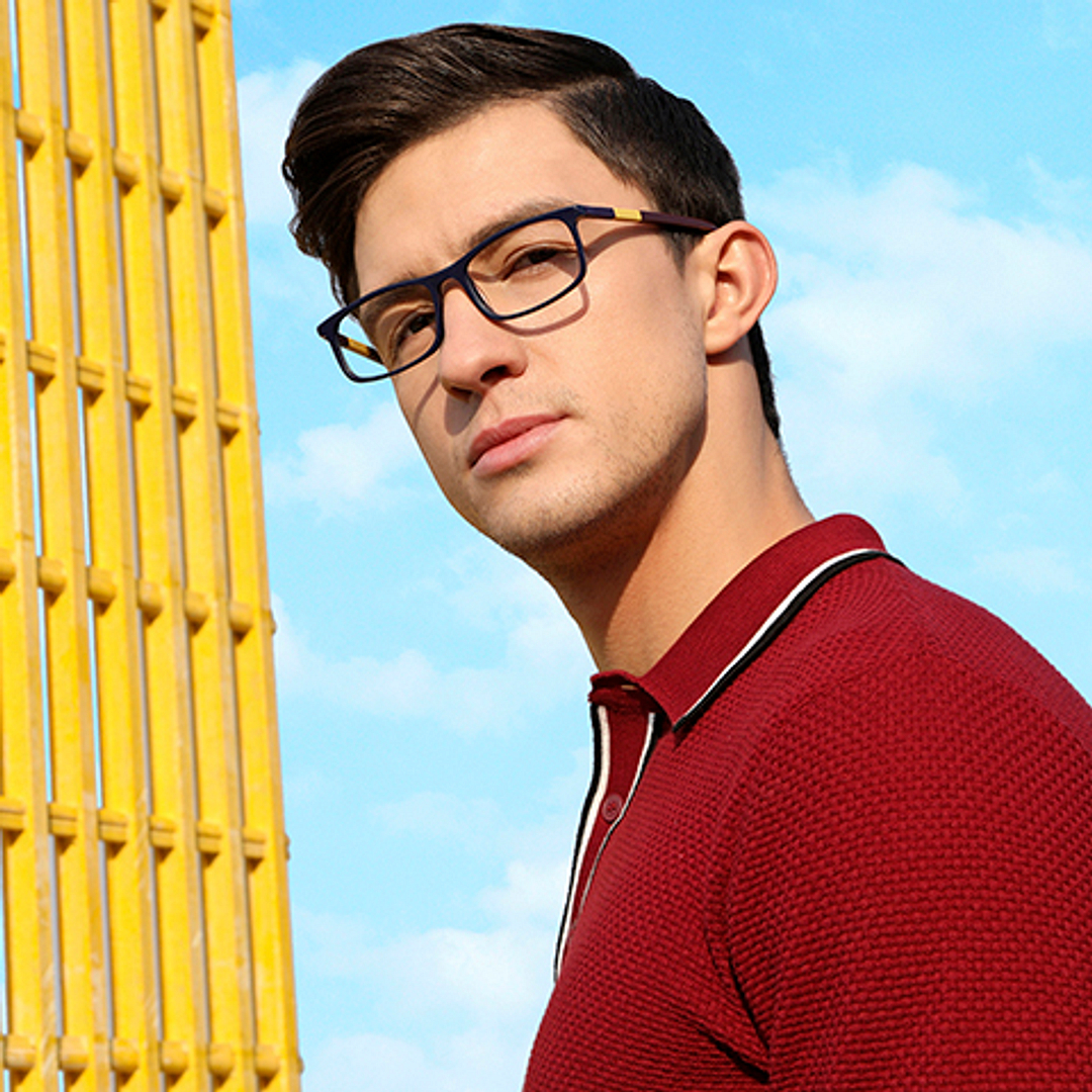 Vincent Chase Online Sky Blue Full Rim Rectangle left side