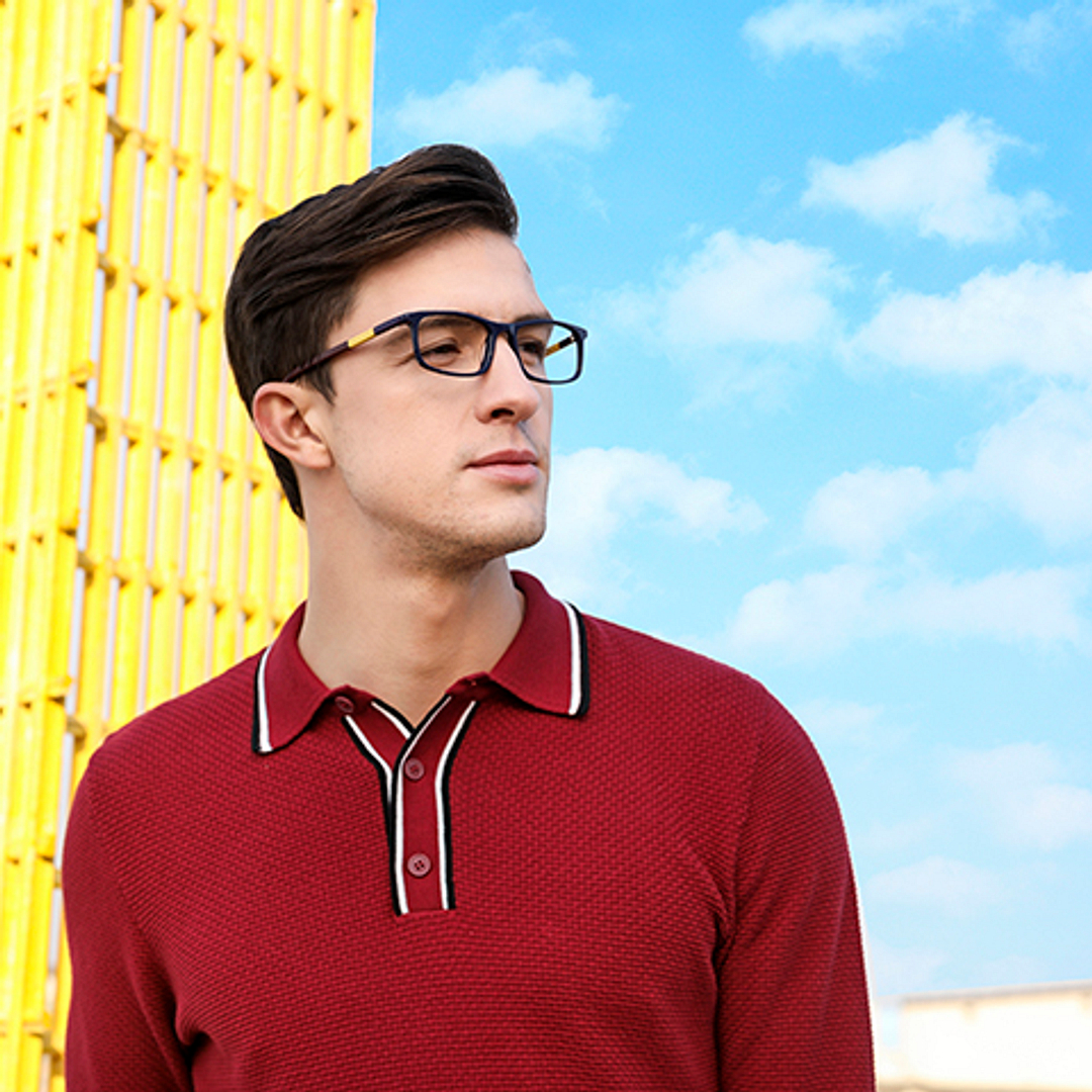 Vincent Chase Online Sky Blue Full Rim Rectangle left side