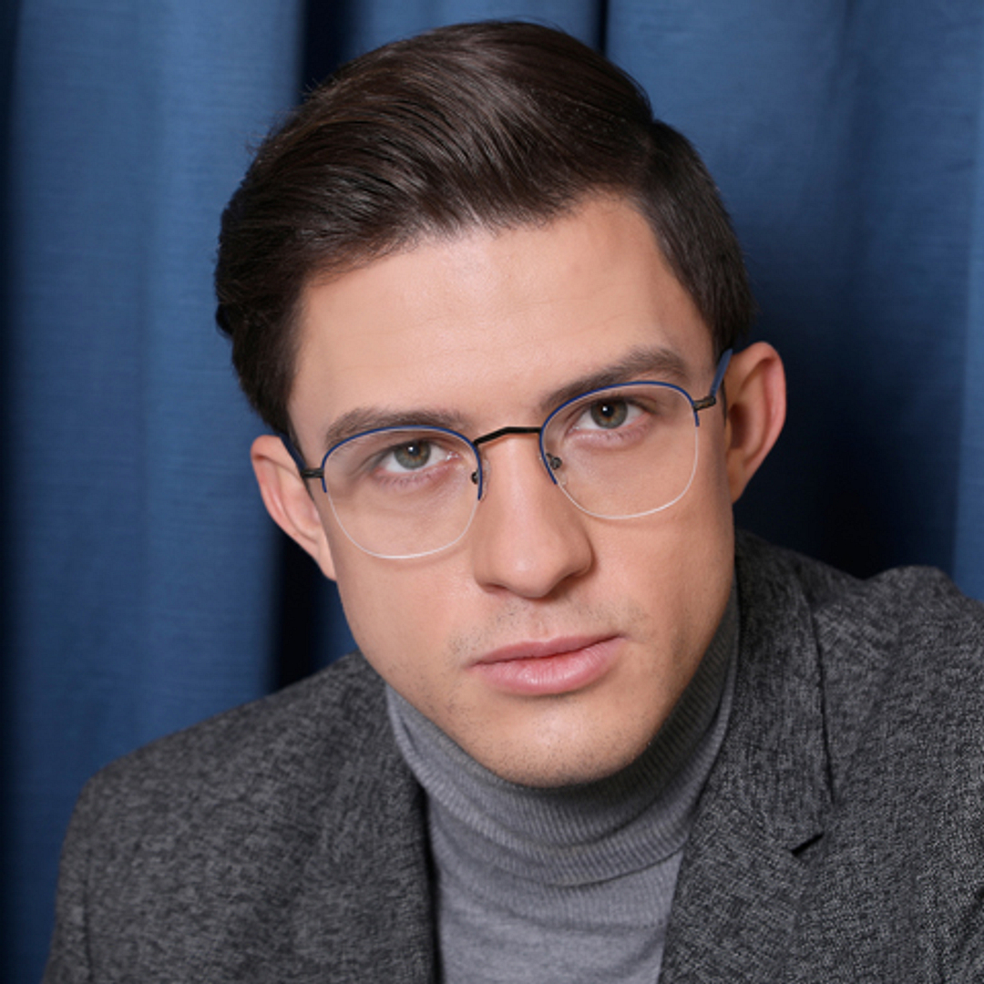 Vincent Chase Online Mid Gunmetal Half Rim Round left side