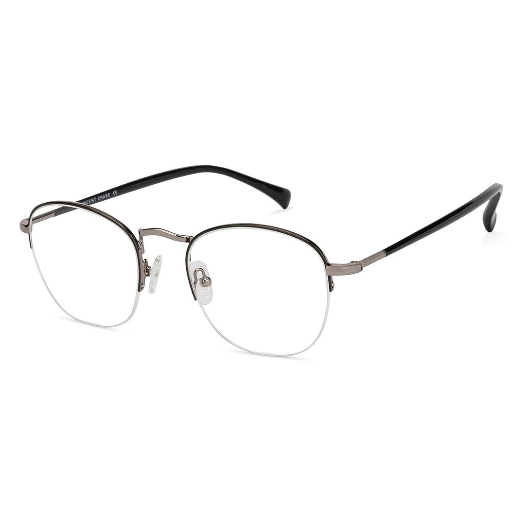 Buy Vincent Chase Black Stainless Steel Round Spectacles Online