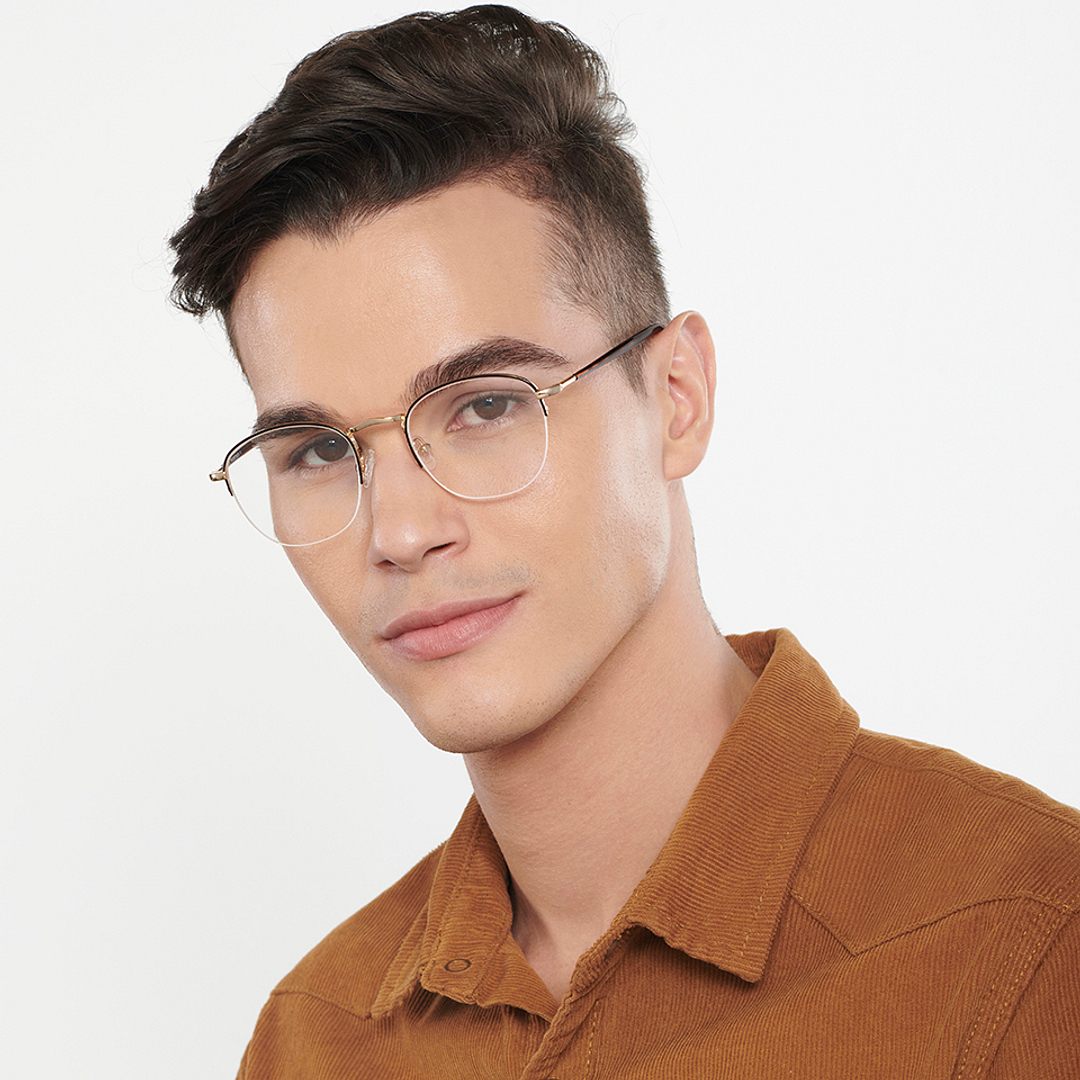 Vincent Chase Online Gold Half Rim Round left side