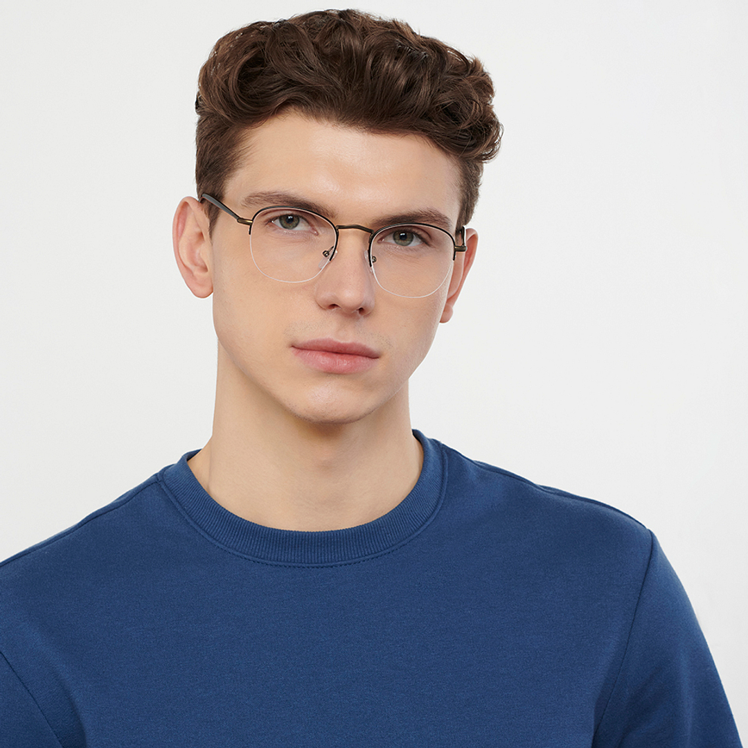 Vincent Chase Online Black Half Rim Round left side