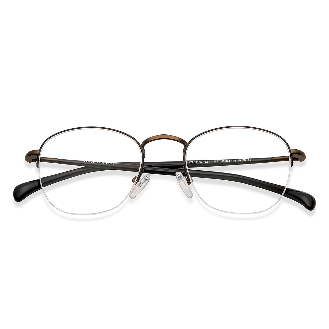Vincent Chase Online Black Half Rim Round left side