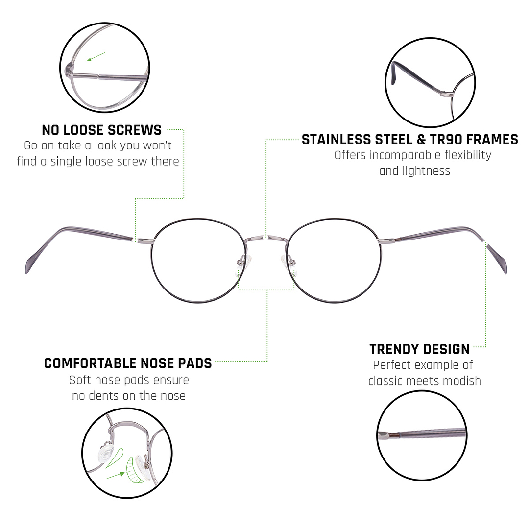 Vincent Chase Online Mid Gunmetal Full Rim Round right side