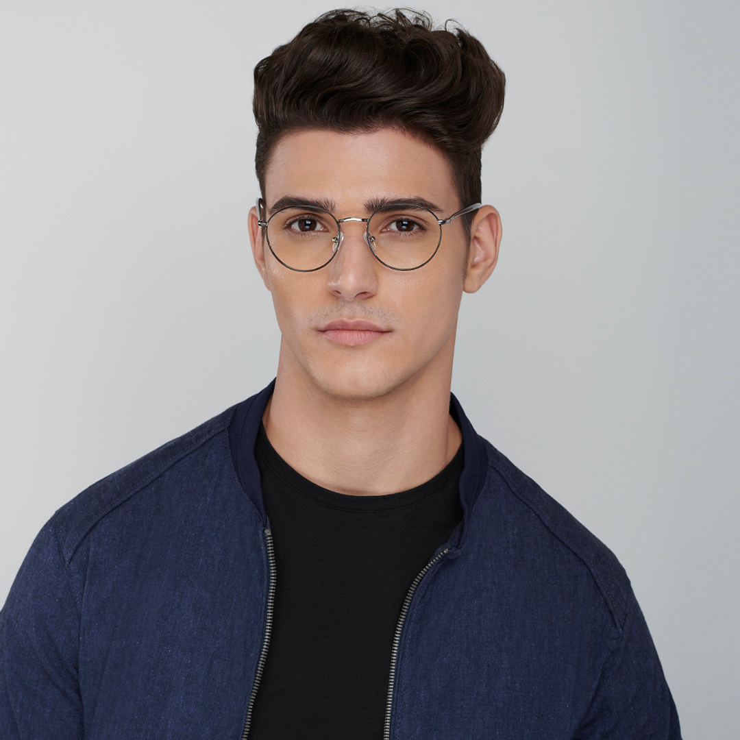 Vincent Chase Online Dark Gunmetal Full Rim Round right side