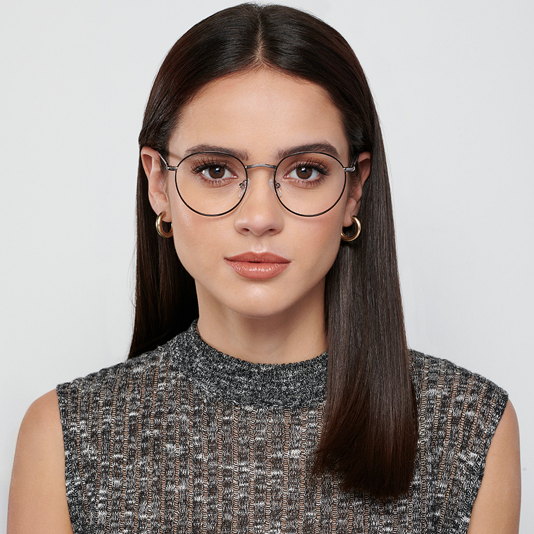 Vincent Chase Online Dark Gunmetal Full Rim Round right side