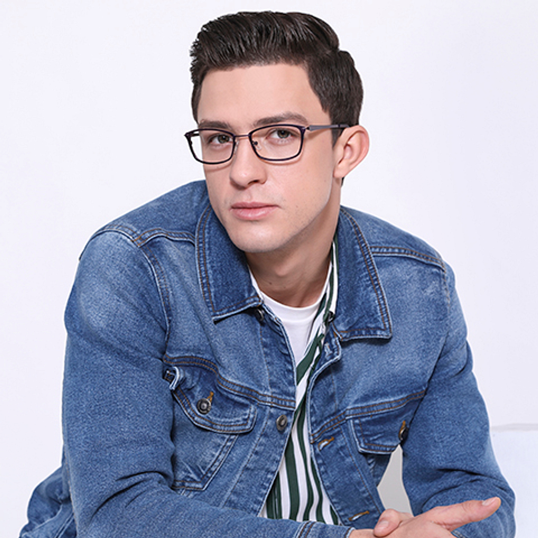 Vincent Chase Online Purple Full Rim Rectangle left side