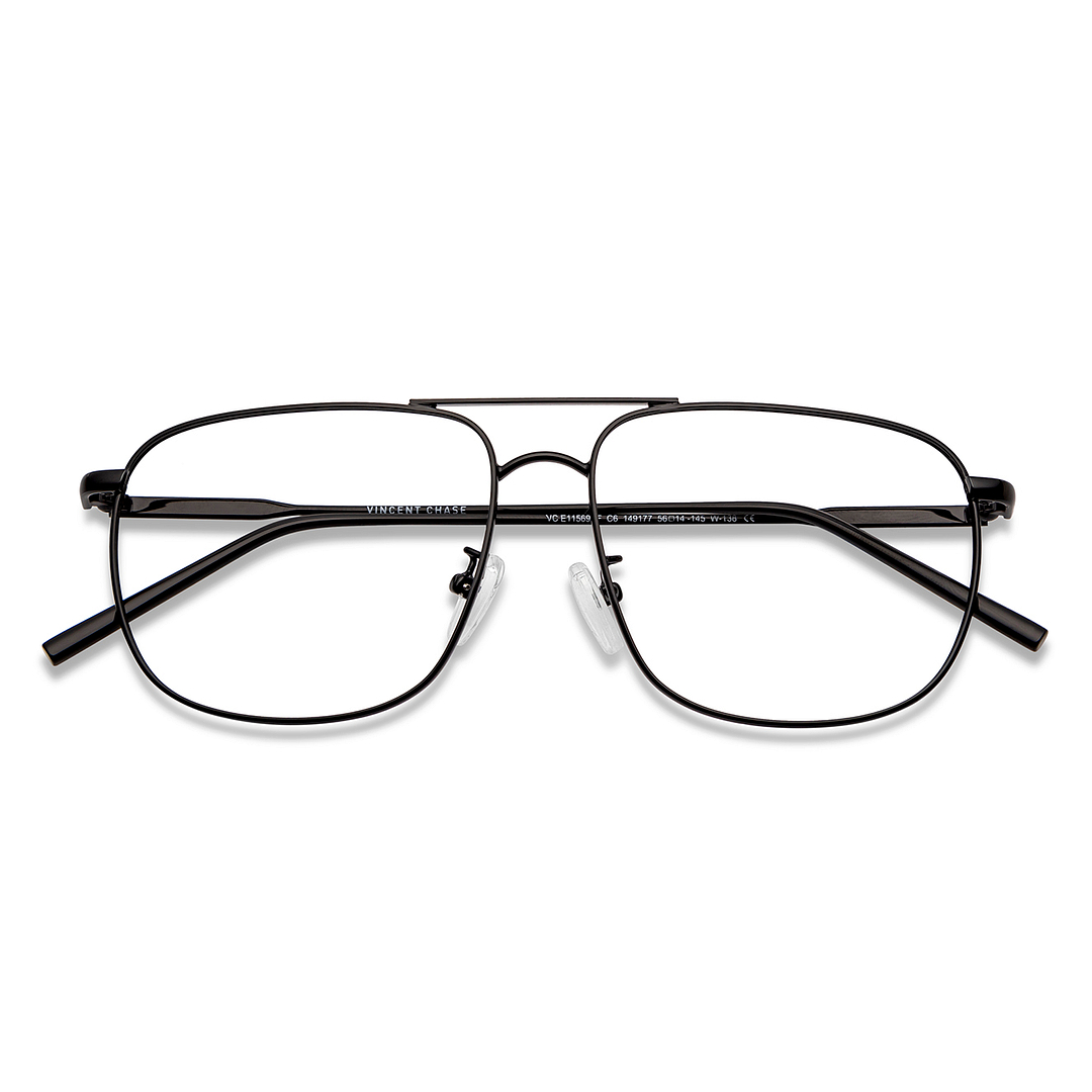 Vincent Chase Online Black Full Rim Aviator left side