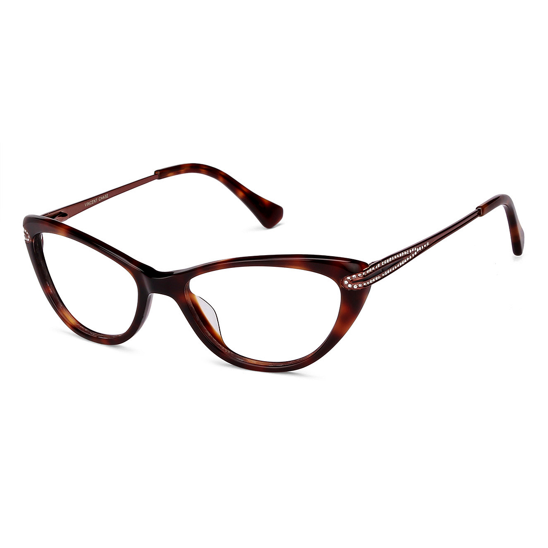 Vincent Chase Online Light Brown Full Rim Cat Eye left side