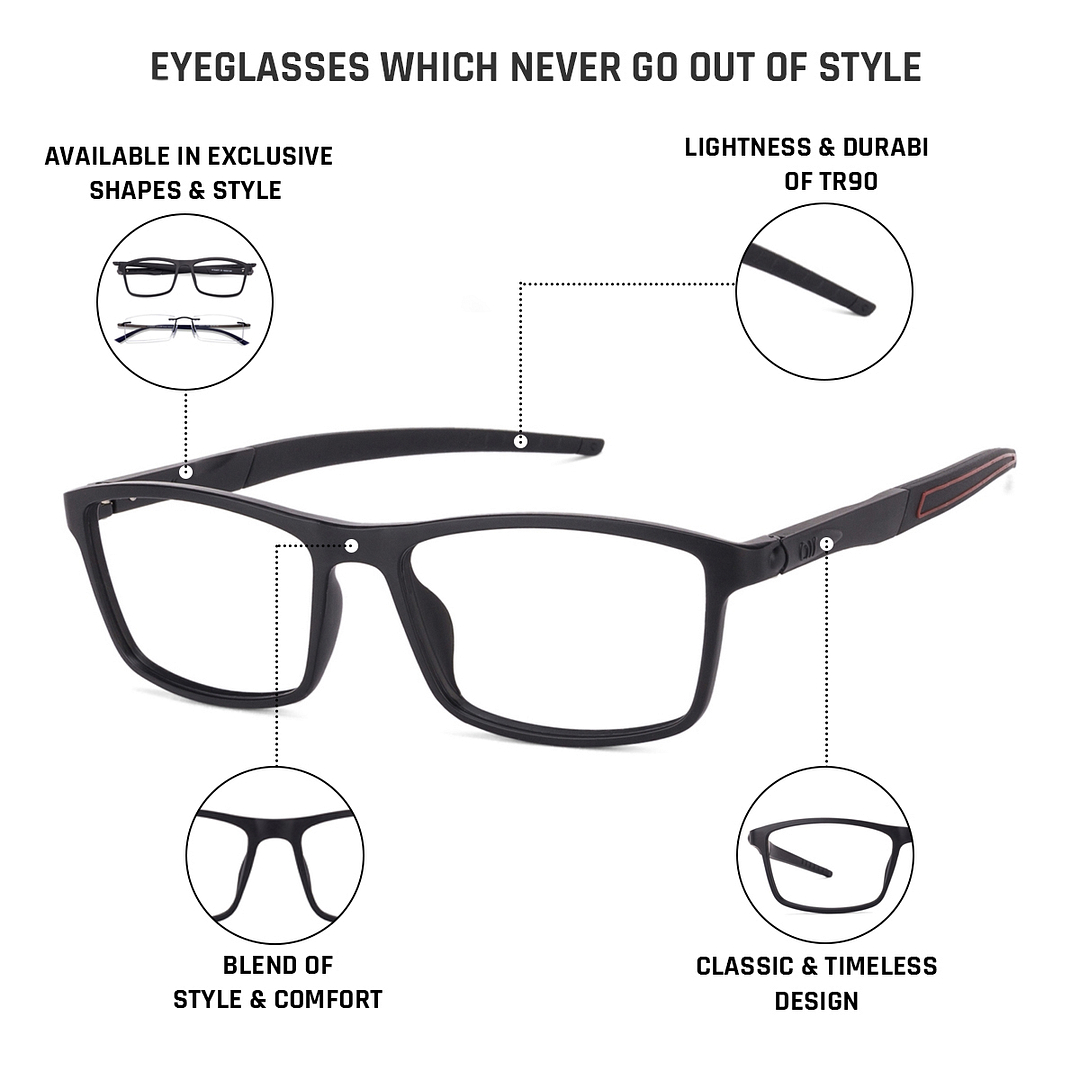 Lenskart Air Online Black Full Rim Rectangle right side