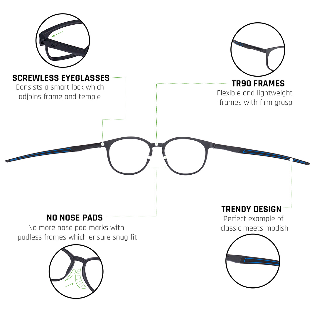 Lenskart Air Online Black Full Rim Round left side