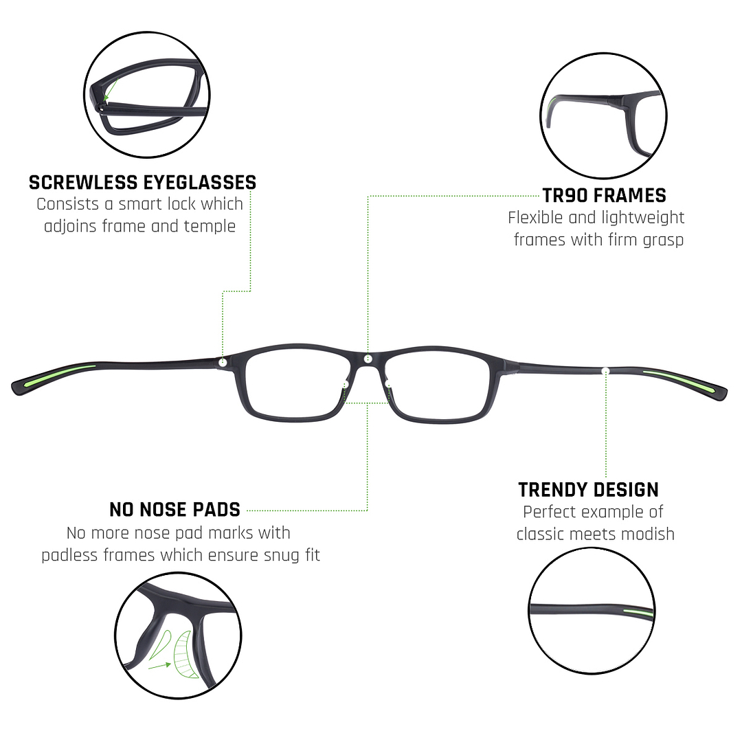 Lenskart Air Online Black Full Rim Rectangle left side