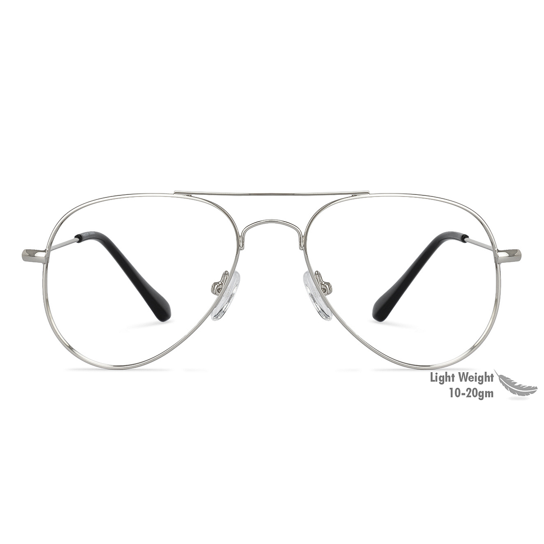Vincent Chase Online Silver Full Rim Aviator left side