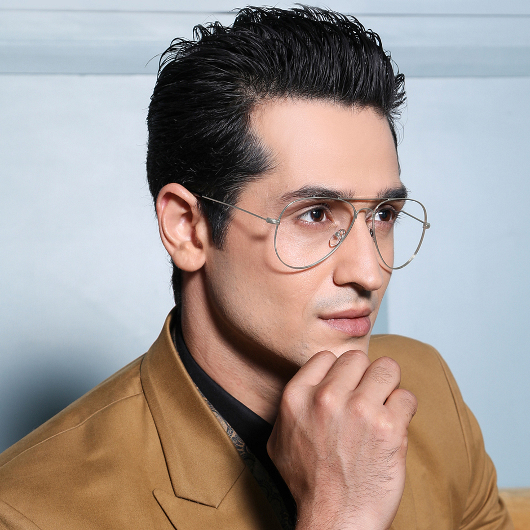 Vincent Chase Online Silver Full Rim Aviator left side