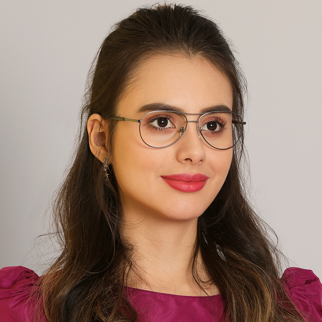 Vincent Chase Online Silver Full Rim Aviator right side