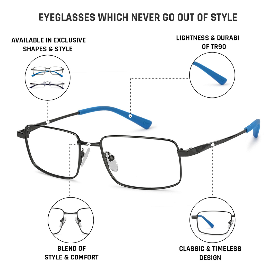 Lenskart Air Online Mid Gunmetal Full Rim Rectangle right side