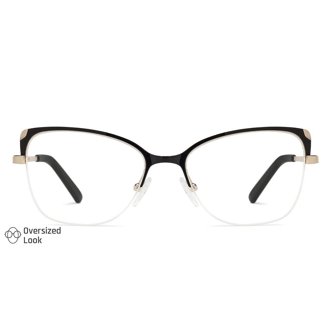 Vincent Chase Online Black Half Rim Cat Eye left side