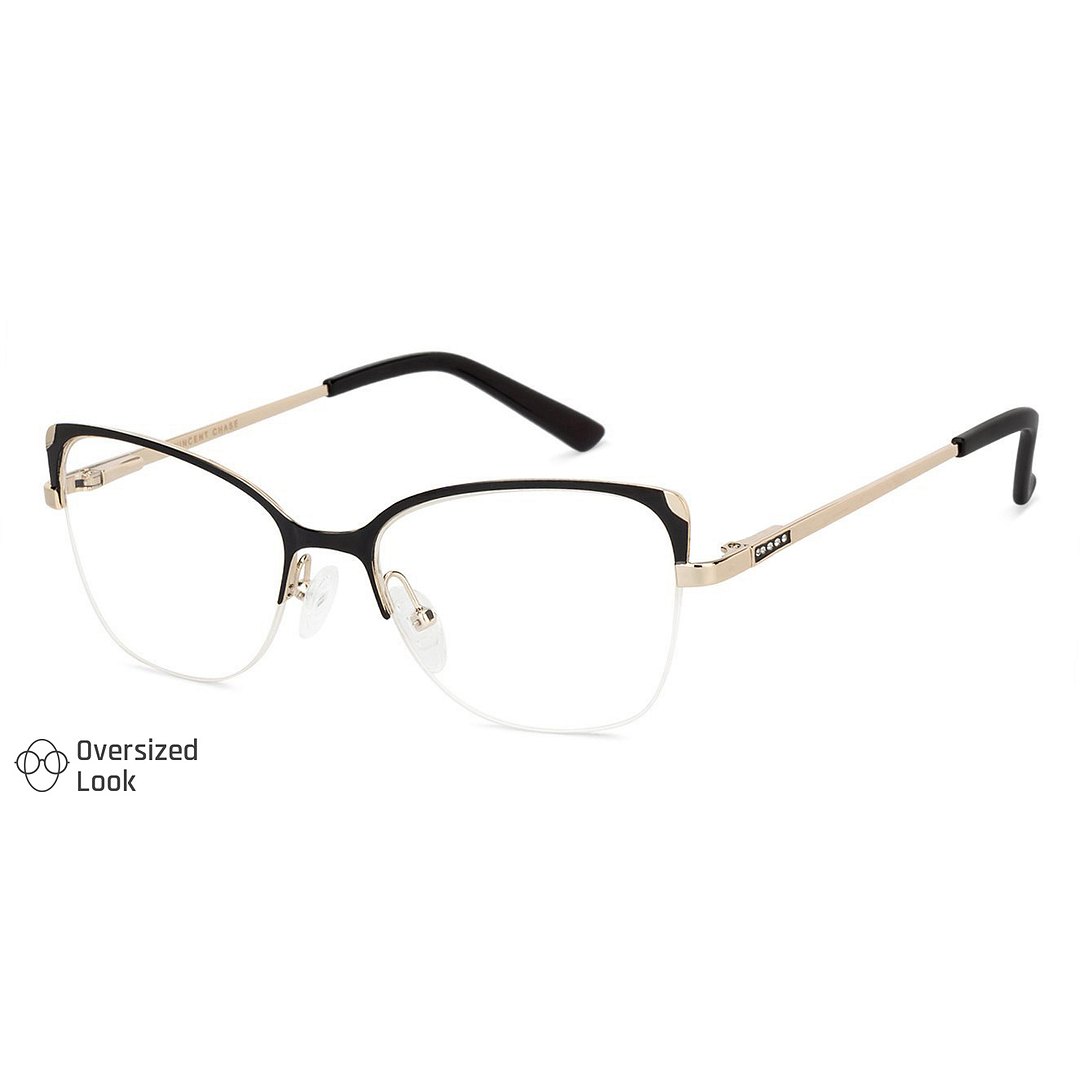 Vincent Chase Online Black Half Rim Cat Eye right side