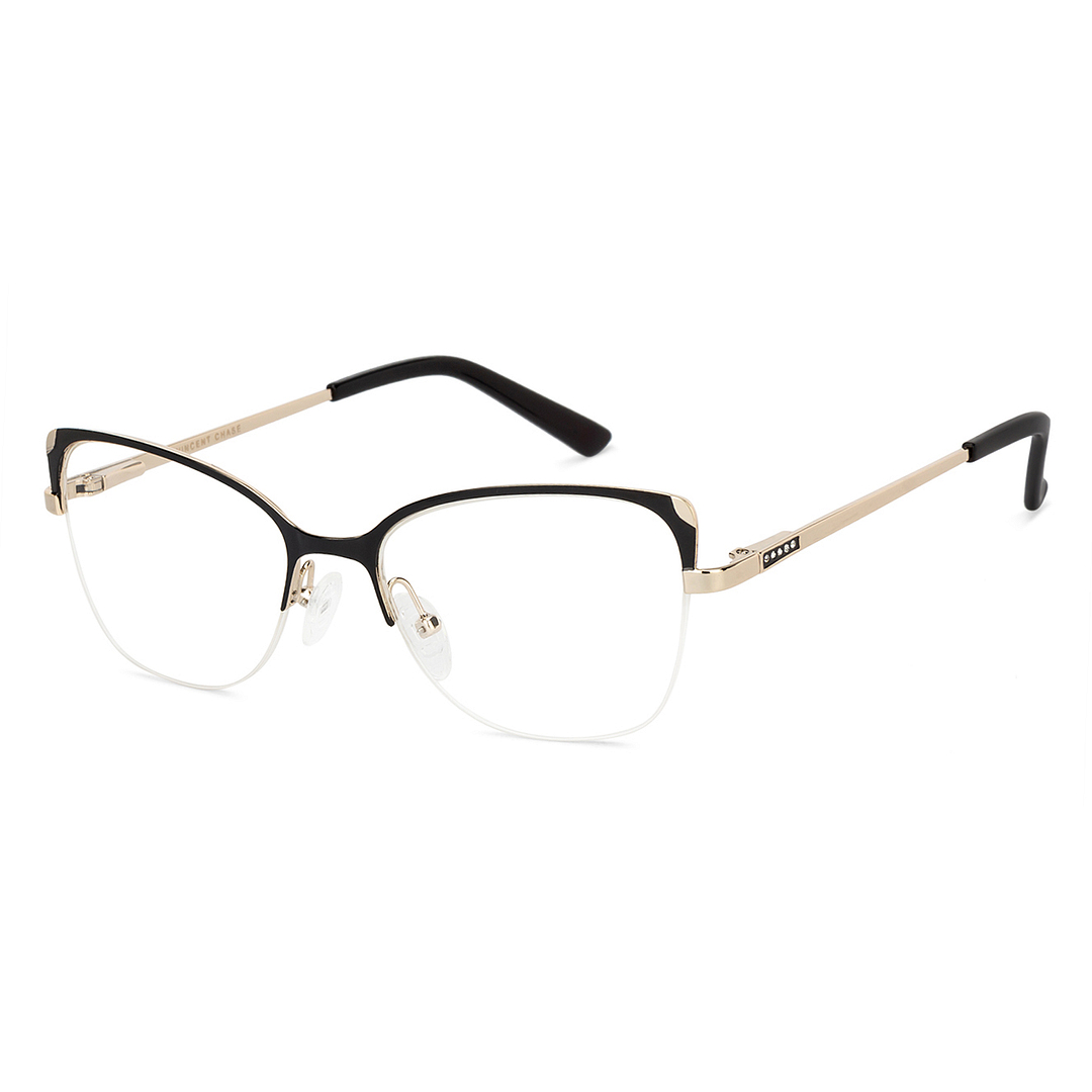 Vincent Chase Online Black Half Rim Cat Eye left side
