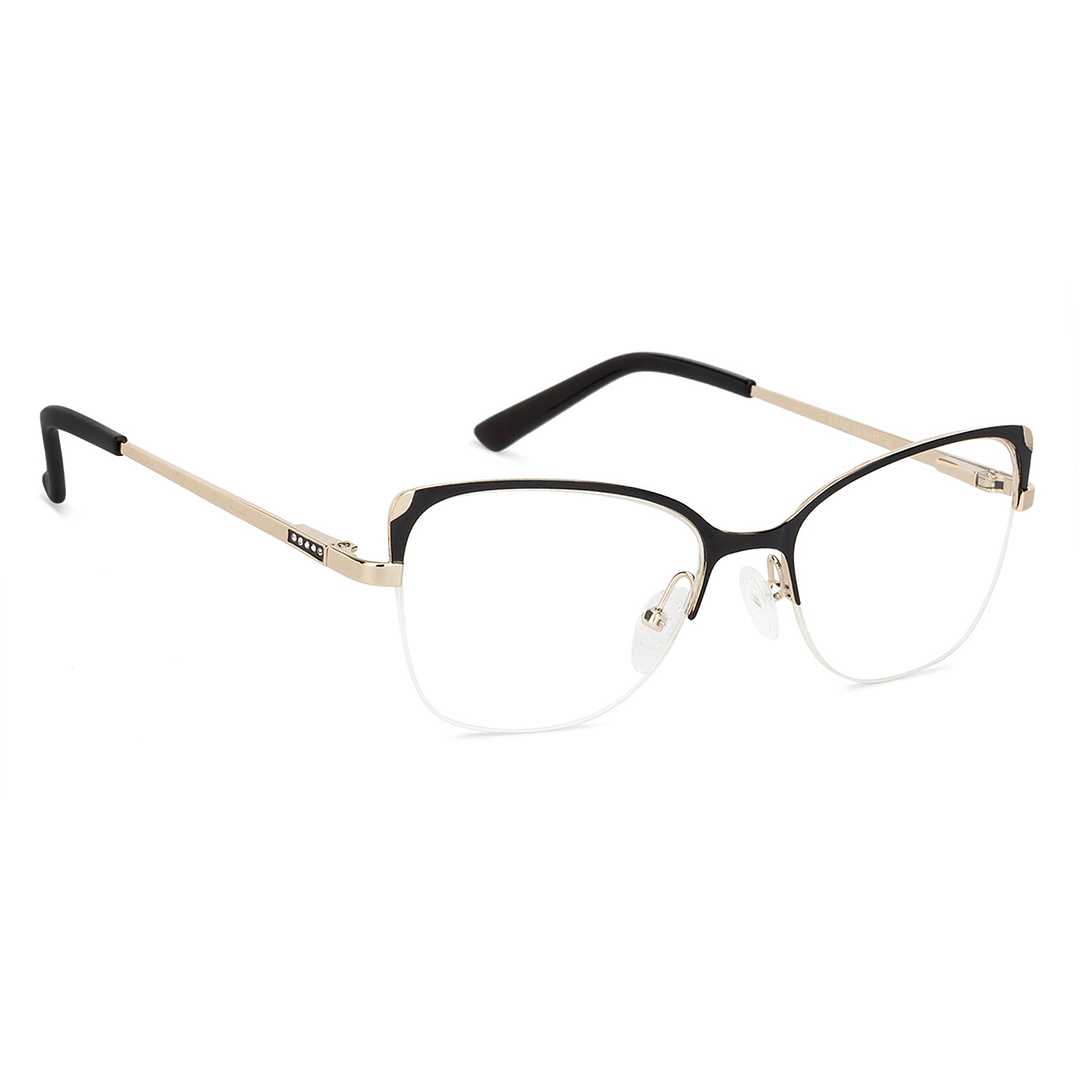 Vincent Chase Online Black Half Rim Cat Eye left side