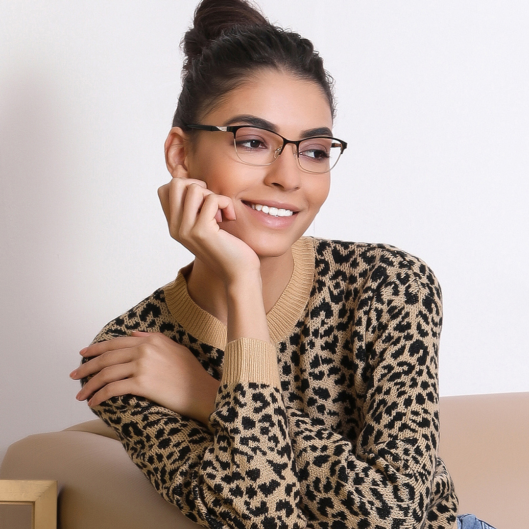 Vincent Chase Online Black Full Rim Cat Eye left side