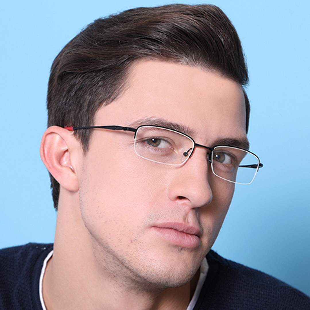 Lenskart Air Online Black Half Rim Rectangle left side