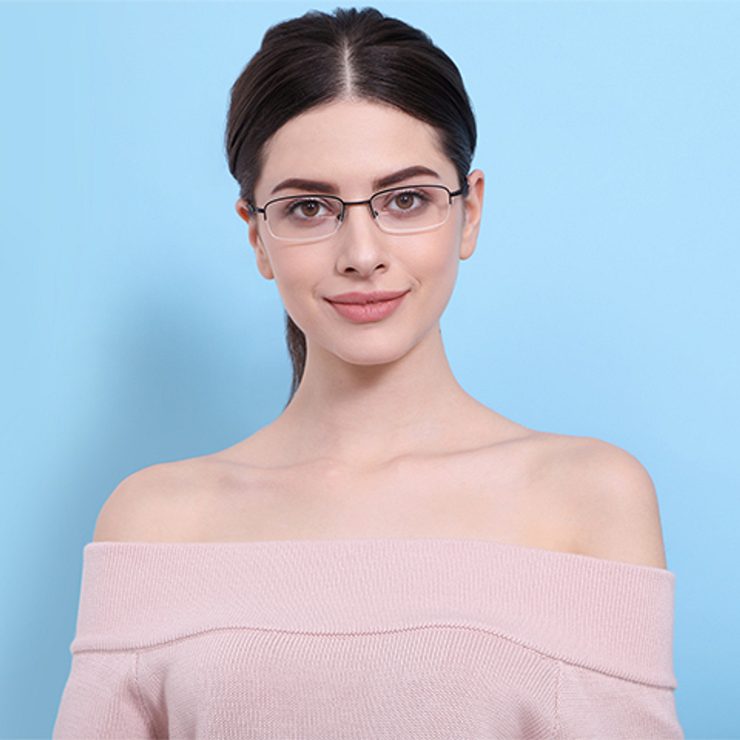 Lenskart Air Online Black Half Rim Rectangle left side