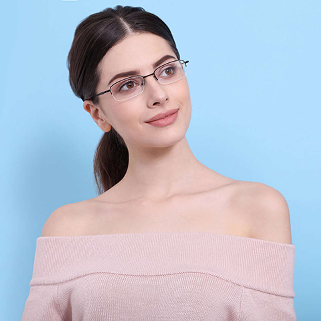 Lenskart Air Online Black Half Rim Rectangle right side