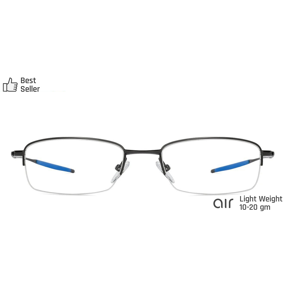 Lenskart Air Online Mid Gunmetal Half Rim Rectangle left side