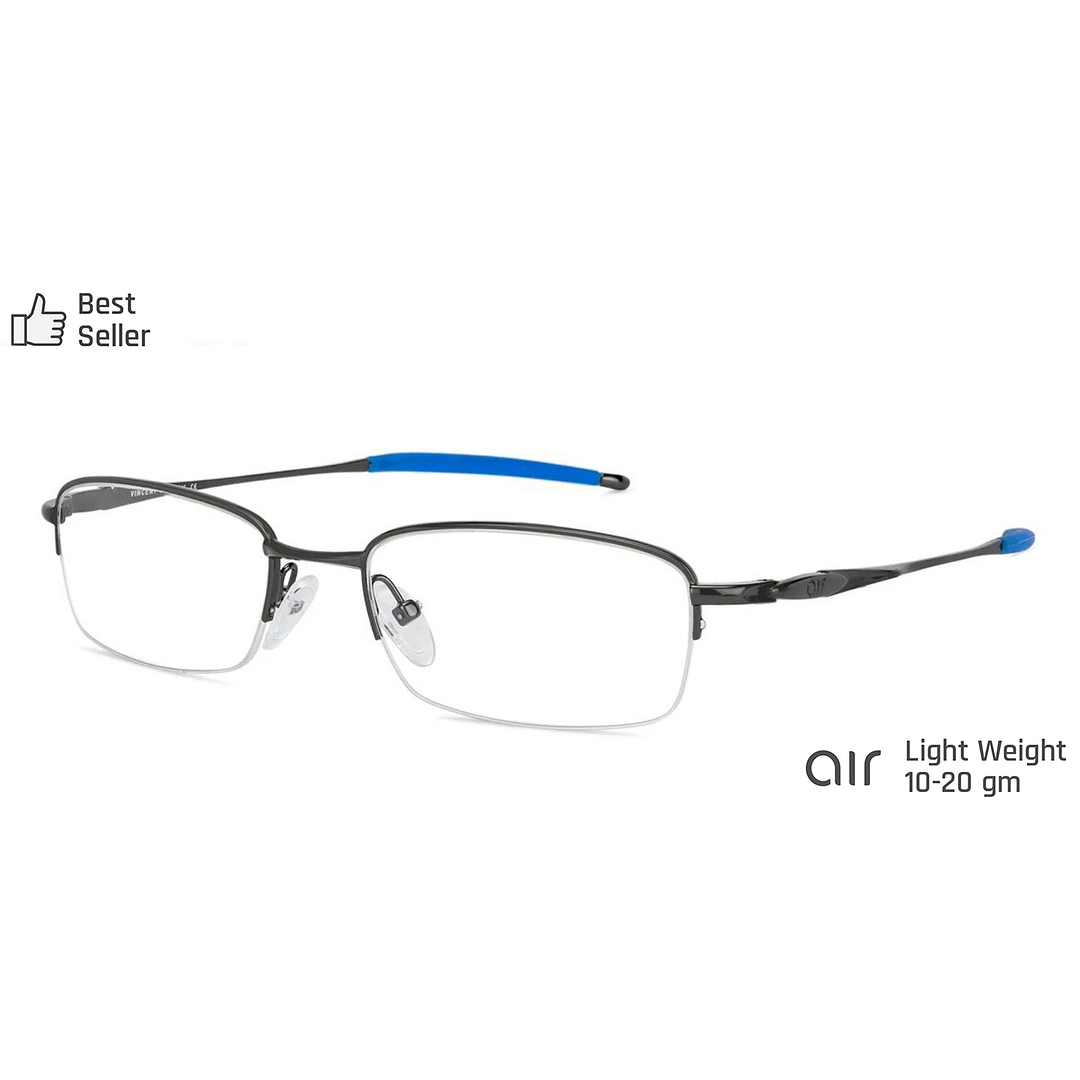 Lenskart Air Online Mid Gunmetal Half Rim Rectangle right side