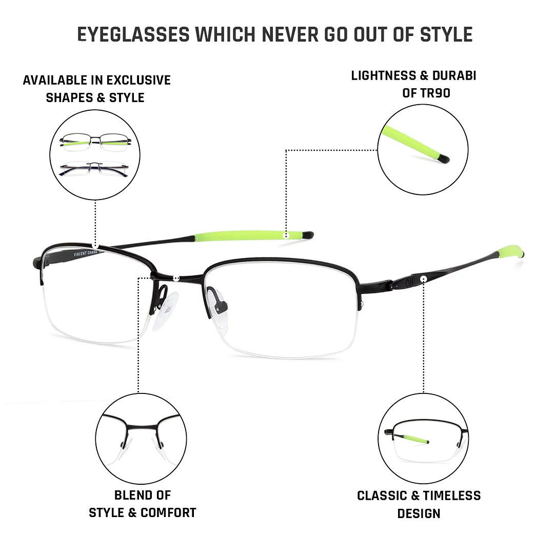 Lenskart Air Online Black Half Rim Rectangle right side