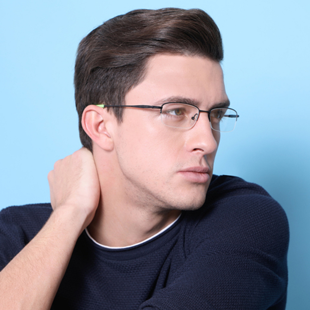 Lenskart Air Online Black Half Rim Rectangle right side