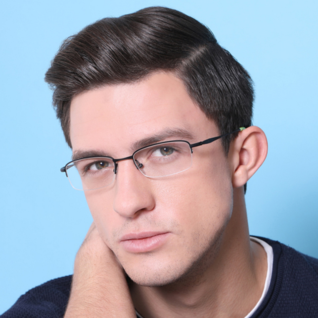 Lenskart Air Online Black Half Rim Rectangle right side