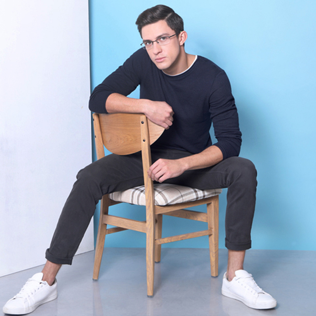 Lenskart Air Online Black Half Rim Rectangle left side