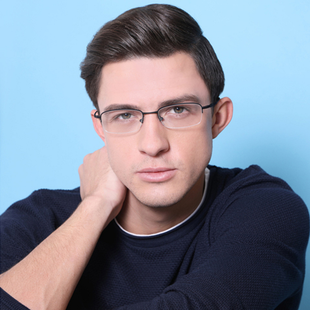 Lenskart Air Online Black Half Rim Rectangle left side