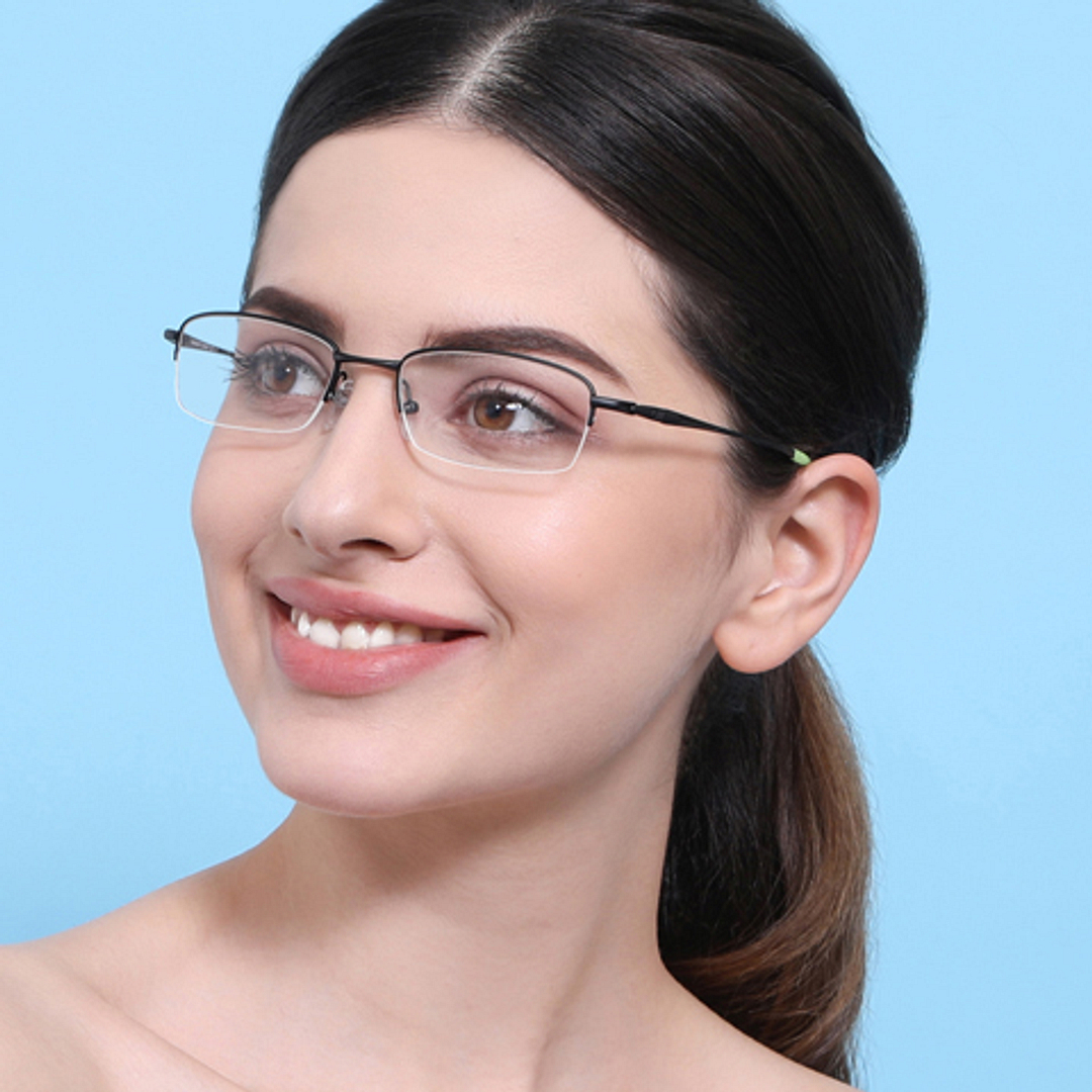 Lenskart Air Online Black Half Rim Rectangle right side