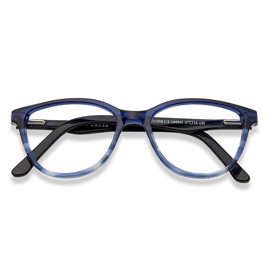 Hooper Online Sky Blue Full Rim Cat Eye left side