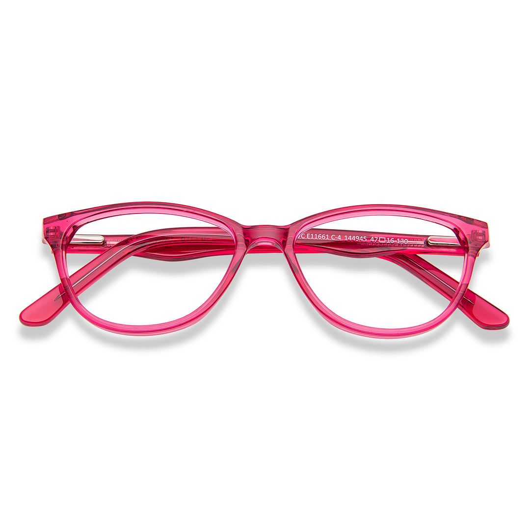 Hooper Online Pink Transparent Full Rim Cat Eye left side
