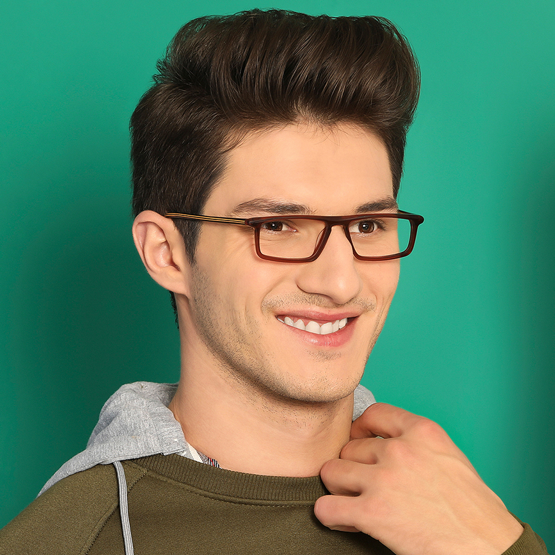 Vincent Chase Online Brown Transparent Full Rim Rectangle left side