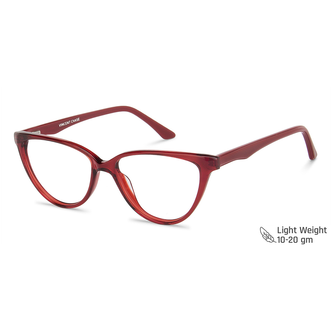 Vincent Chase Online Red Transparent Full Rim Cat Eye right side