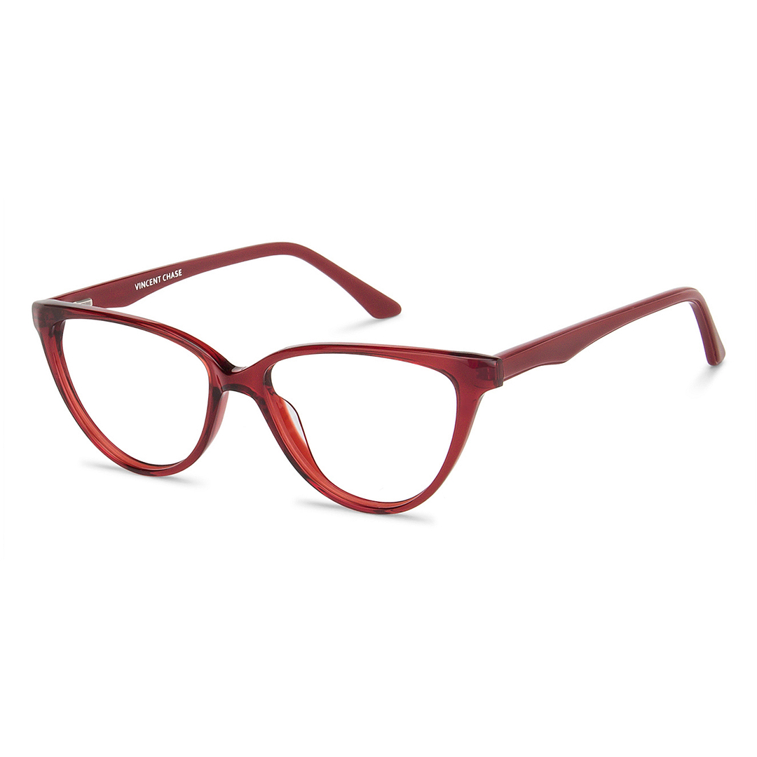 Vincent Chase Online Red Transparent Full Rim Cat Eye left side
