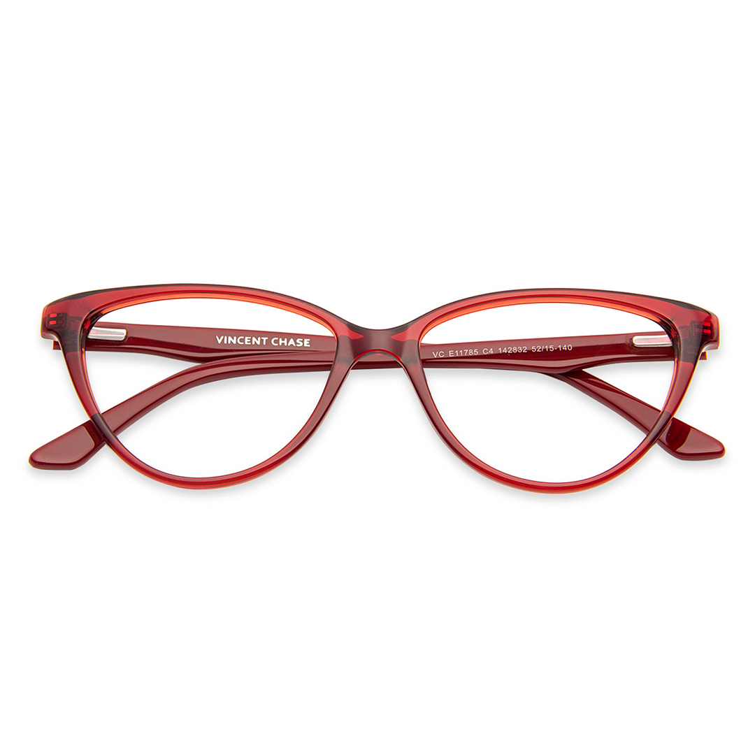 Vincent Chase Online Red Transparent Full Rim Cat Eye right side