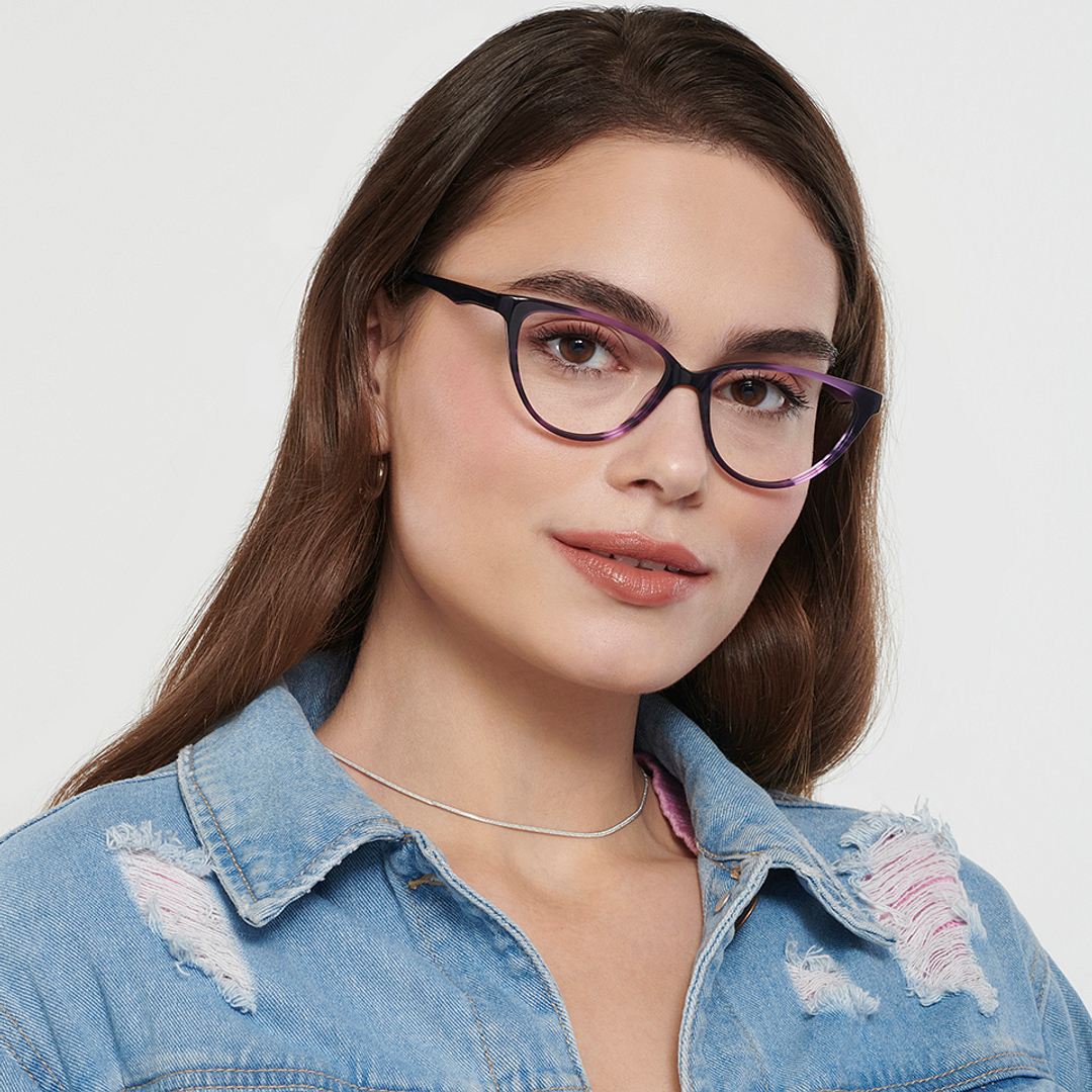 Vincent Chase Online Purple Full Rim Cat Eye left side