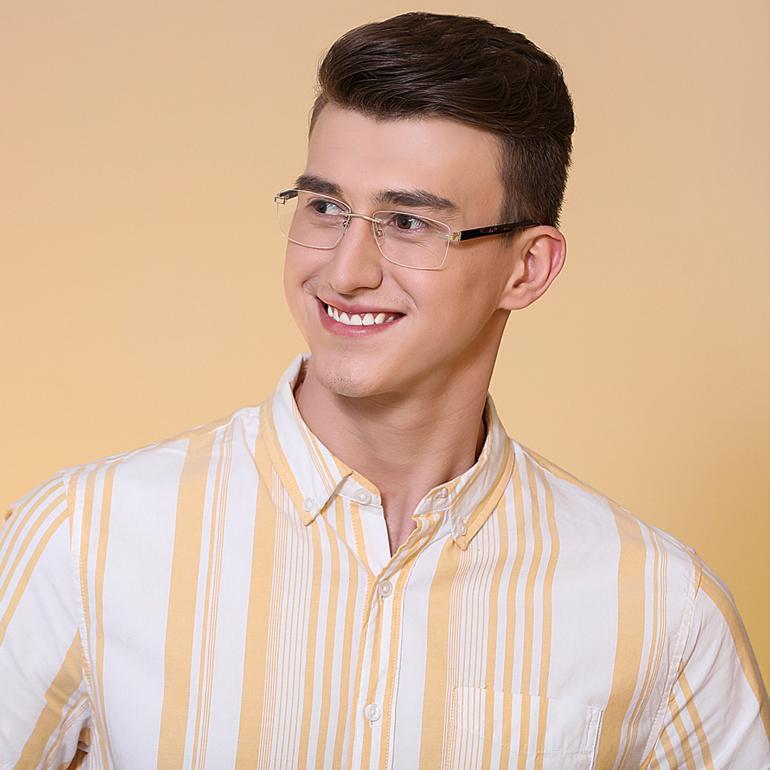 Lenskart Air Online Light Brown Rimless Square right side