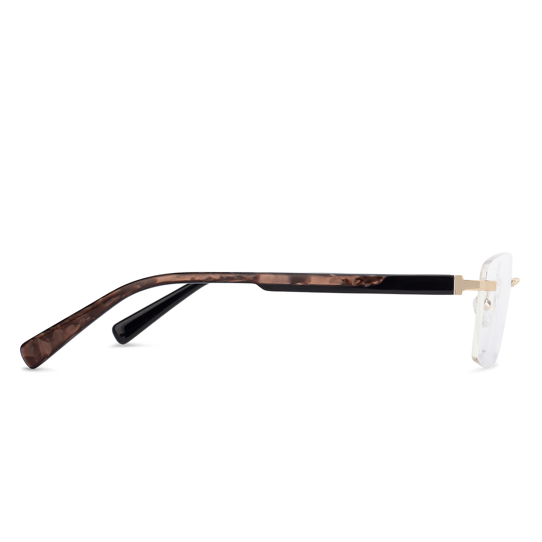 Lenskart Air Online Light Brown Rimless Square left side