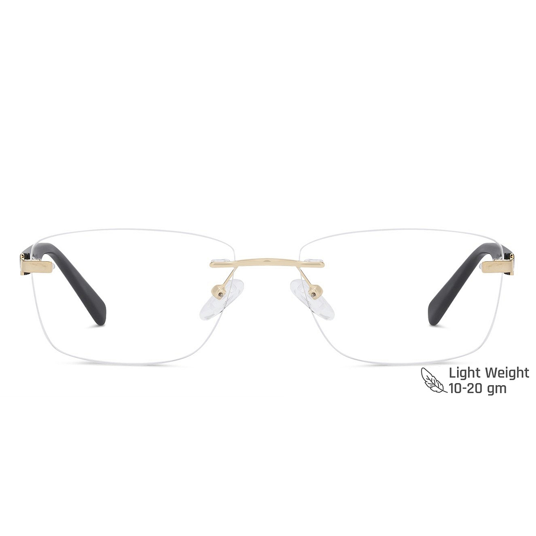 Lenskart Air Online Light Brown Rimless Square left side