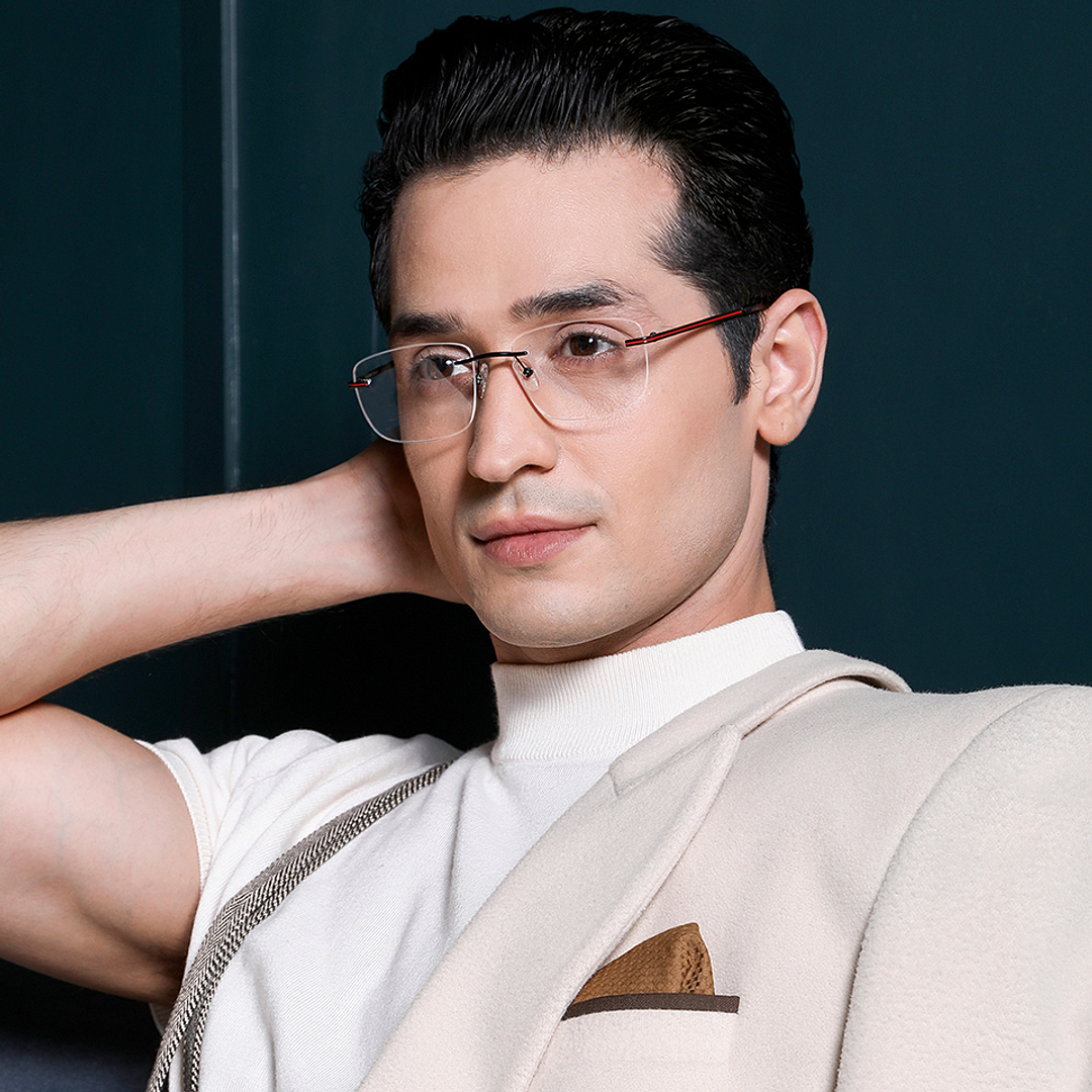 Vincent Chase Online Black Rimless Square right side