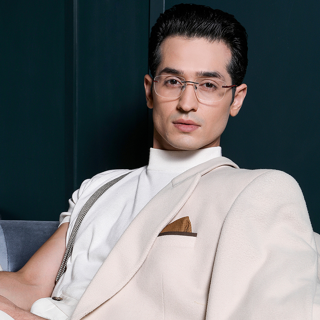 Vincent Chase Online Black Rimless Square left side