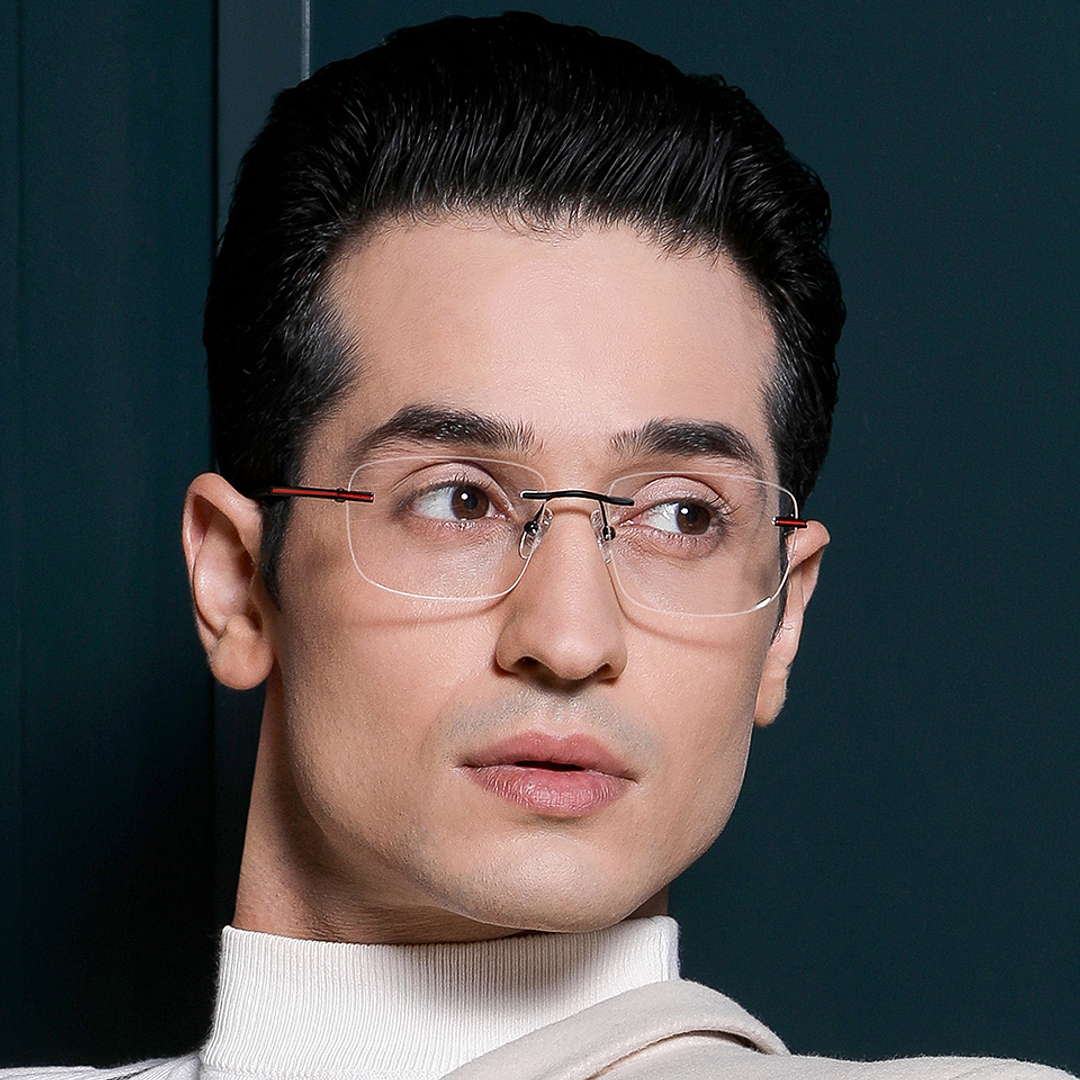 Vincent Chase Online Black Rimless Square left side